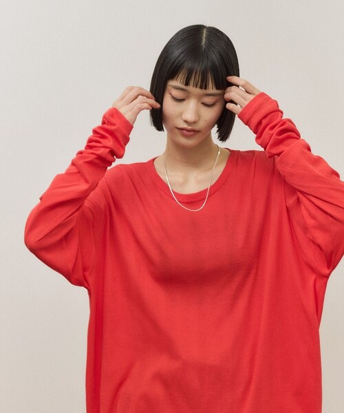 ADAM ET ROPE'（アダムエロペ）の「【Miller for ADAM ET ROPE'】別注 L/S SHEER TEE（2PACK）（Tシャツ/カットソー・レディース・ホワイト/レッド・F）」の6枚目の写真
