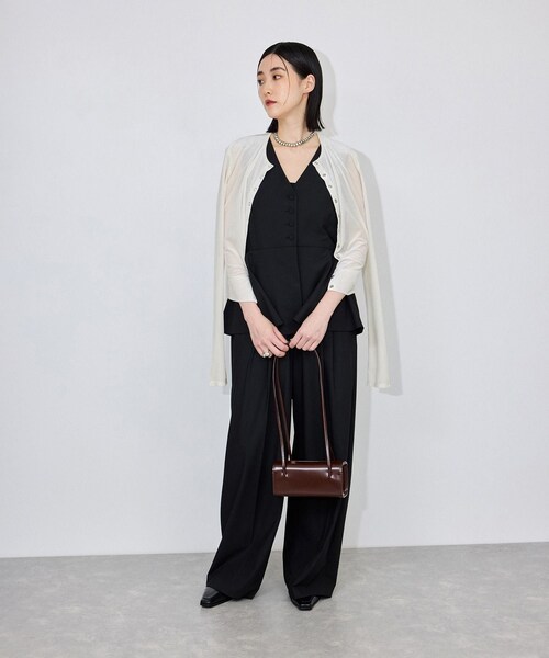 ADAM ET ROPE'(アダムエロペ)の「【定番】マルチWAYシアートリコットベロアカーディガン(カーディガン/ボレロ・レディース・キナリ/ダークブラウン/ライトグリーン/ブルー・F)」の11枚目の写真