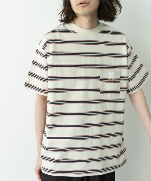 URBAN RESEARCH Sonny Label（アーバンリサーチサニーレーベル）の「HANG TEN　LA HOJJA BORDER T-SHIRTS（Tシャツ/カットソー・メンズ・OFF/BRWON・M/L）」の6枚目の写真