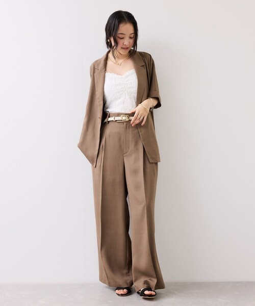 VIS（ビス）の「フラット18mm幅ニュアンス変形サークルバックルベルト/一部WEB限定カラー（ベルト・レディース・ブラック系/ダークブラウン・F）」の8枚目の写真