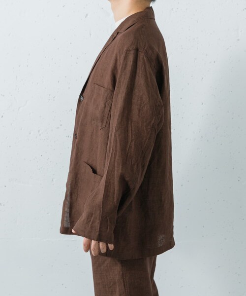 URBAN RESEARCH(アーバンリサーチ)の「YLEVE LINEN POPLIN JACKET(テーラードジャケット・メンズ・011 SUMI/050 BROWN・3/4)」の9枚目の写真