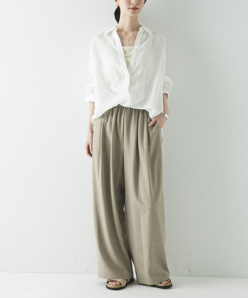 URBAN RESEARCH(アーバンリサーチ)の「リネン2WAYシャツ(シャツ/ブラウス・レディース・PINKSTRIPE/BROWN/BEIGE/BLUESTRIPE/WHITE/BEG STRIPE・Free)」の13枚目の写真