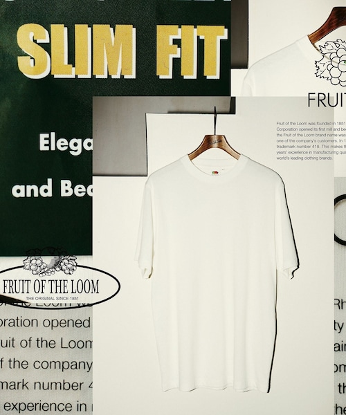 ADAM ET ROPE'(アダムエロペ)の「【FRUIT OF THE LOOM for WILD LIFE TAILOR】EX SLIM FIT 2PCS PAC TEE(Tシャツ/カットソー・メンズ・ブラック/ホワイト・L/M/S/XL)」の8枚目の写真