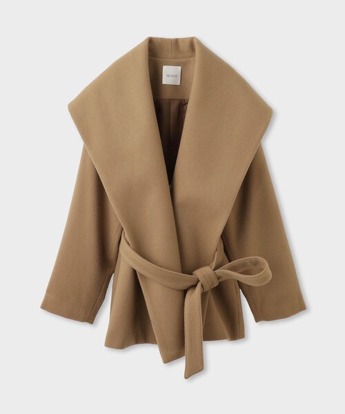 ROPE'(ロペ)の「【一部店舗限定】【REALM(レルム)】SHAWL COLLAR HALF COAT|ショートコート 26AW(ステンカラーコート・レディース・ベージュ/グレー・38)」の6枚目の写真