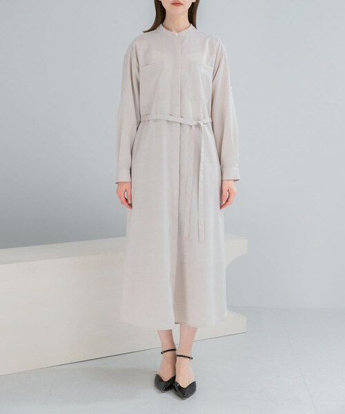 URBAN RESEARCH ROSSO（アーバンリサーチロッソ）の「ウォッシャブルリネンライクシャツワンピース（ワンピース・レディース・L/BEIGE/MINT/NAVY・Free）」の10枚目の写真