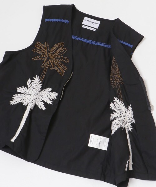 URBAN RESEARCH（アーバンリサーチ）の「NOMARHYTHM TEXTILE　Palm Tree Hand Embroidery Vest（ベスト・レディース・BLACK・1）」の8枚目の写真