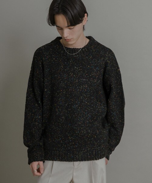 SENSE OF PLACE by URBAN RESEARCH（センスオブプレイスバイアーバンリサーチ）の「『洗濯可』カラーネップニットプルオーバー（ニット/セーター・メンズ・IVORY/BLACK/BROWN・M/L）」の22枚目の写真