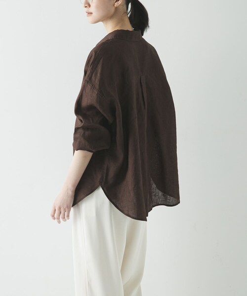 URBAN RESEARCH(アーバンリサーチ)の「リネン2WAYシャツ(シャツ/ブラウス・レディース・PINKSTRIPE/BROWN/BEIGE/BLUESTRIPE/WHITE/BEG STRIPE・Free)」の18枚目の写真