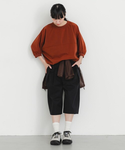 EKAL(エカル)の「撥水チノバミューダパンツ(その他パンツ・レディース・キャメル/ブラック・One)」の7枚目の写真