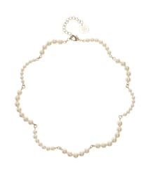 LADYフェイクカーブパールネックレス