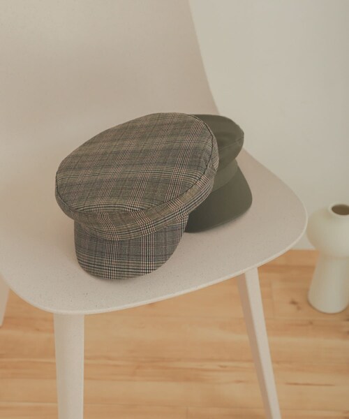 SENSE OF PLACE by URBAN RESEARCH（センスオブプレイスバイアーバンリサーチ）の「コンパクトキャスケット（キャスケット・レディース・KHAKI/BLACK/BEIGE/CHECK・one）」の4枚目の写真