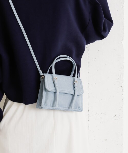 SENSE OF PLACE by URBAN RESEARCH(センスオブプレイスバイアーバンリサーチ)の「デニムショルダーバッグ(ショルダーバッグ・レディース・L.INDIGO/OFF WHITE・one)」の22枚目の写真