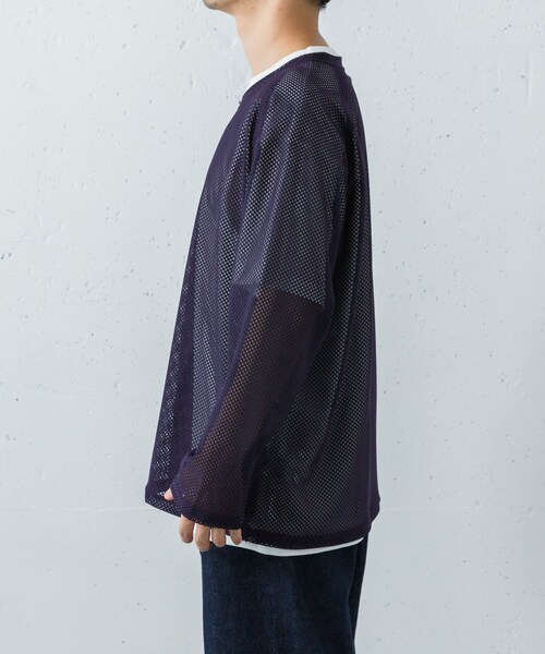 URBAN RESEARCH(アーバンリサーチ)の「Needles LONG-SLEEVE U-NECK LACE T-SHIRTS(Tシャツ/カットソー・メンズ・GREY/EGGPLANT/BLACK・S/M)」の17枚目の写真