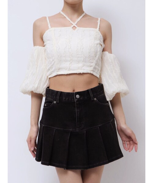 EATME（イートミー）の「バルーンスリーブオフショルダーブラウス（シャツ/ブラウス・レディース・アイボリー/ピンク/ブラック・F）」の5枚目の写真