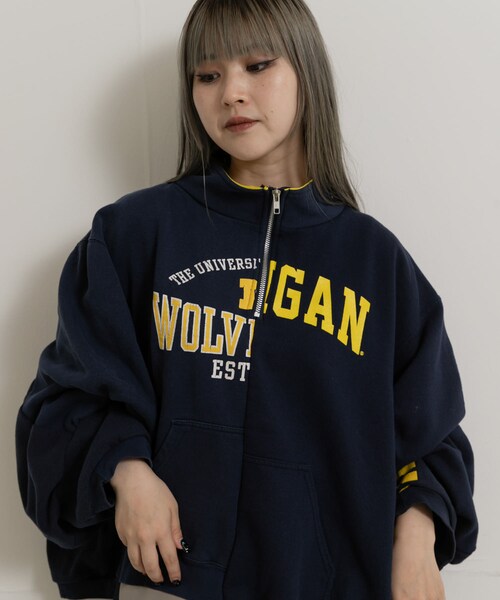 77circa make wide half zip sweat top