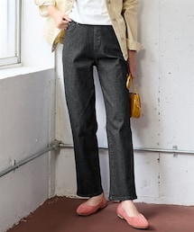nissen | 大きいサイズ  超ラクチンデニムゆるストレートデニンスパンツ（ゆったりヒップ）（選べる２レングス)(パンツ)