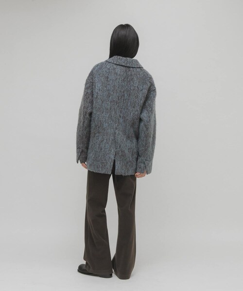 KBF（ケイビーエフ）の「シャギーテーラードジャケット（テーラードジャケット・レディース・CHARCOAL/BLUE MIX/MOCHA・One）」の11枚目の写真