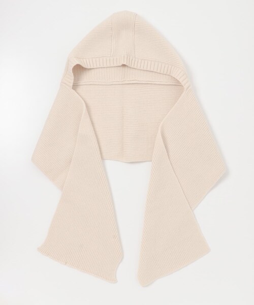 SENSE OF PLACE by URBAN RESEARCH（センスオブプレイスバイアーバンリサーチ）の「フードツキニットストール（ストール/ショール・レディース・IVORY/BLACK・one）」の13枚目の写真