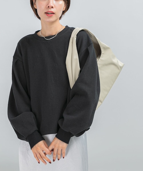 URBAN RESEARCH ROSSO（アーバンリサーチロッソ）の「タックスリーブジャガードスウェット（スウェット・レディース・WHITE/BLACK・FREE）」の2枚目の写真