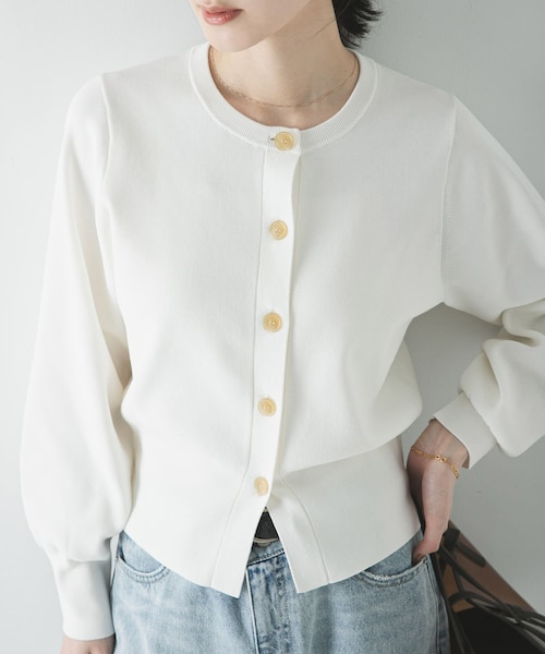 URBAN RESEARCH(アーバンリサーチ)の「コクーンスリーブカーディガン(カーディガン/ボレロ・レディース・OFF WHITE/NAVY・Free)」の4枚目の写真