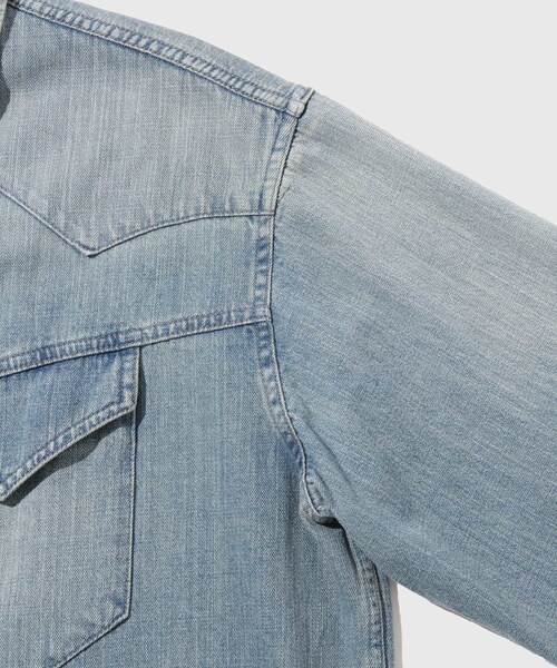 ADAM ET ROPE'（アダムエロペ）の「【ANOTHER OFFICE/アナザーオフィス】Maverick Western Shirt（ステンカラーコート・メンズ・ブルー系・1/2/3）」の7枚目の写真