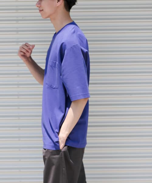 URBAN RESEARCH DOORS(アーバンリサーチドアーズ)の「FORK&SPOON ハイゲージクールTシャツ(Tシャツ/カットソー・メンズ・OFF/BLACK/PURPLE・4/5)」の3枚目の写真
