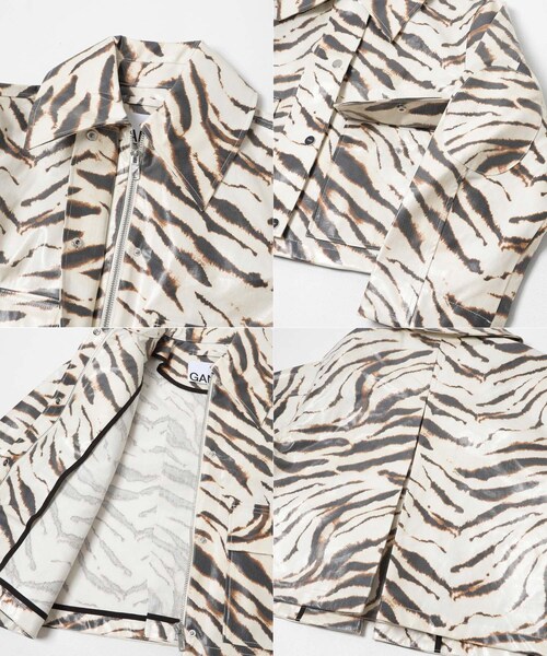 URBAN RESEARCH(アーバンリサーチ)の「GANNI PRINTED LAMINATED BARN JACKET(テーラードジャケット・レディース・EGRET135・XS/S)」の4枚目の写真