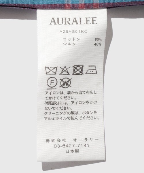 ADAM ET ROPE'(アダムエロペ)の「【AURALEE/オーラリー】HIGH TWIST COTTON SILK CHECK SHIRT(シャツ/ブラウス・メンズ・ブルー系/ピンク・3/4/5)」の17枚目の写真