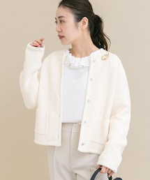 URBAN RESEARCH ROSSO | 『WEB/一部店舗限定』ツイードノーカラーニットジャケット(ノーカラージャケット)