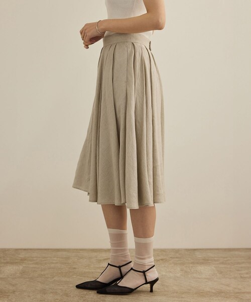 ROPE'（ロペ）の「【洗える】ヨーロピアンリネンフレアスカート/一部セットアップ対応（スカート・レディース・ホワイト/ベージュ/ターコイズ・36/38）」の20枚目の写真