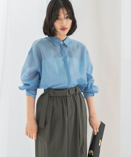 URBAN RESEARCH ROSSO（アーバンリサーチロッソ）の「リネンタッチイージーケアオーバーシャツ（シャツ/ブラウス・レディース・WHITE/LEMON/BLUE/NAVY・FREE）」の14枚目の写真