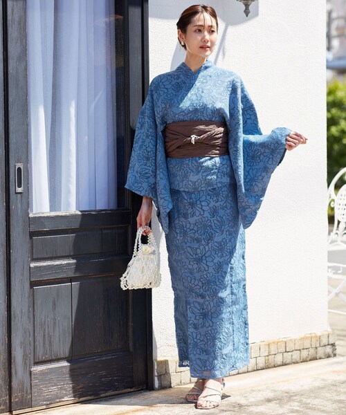 ROPE' PICNIC（ロペピクニック）の「【emur/エミュール】1人で着られる浴衣キャミワンピースセット（浴衣・レディース・ブルー/ラベンダー・38）」の10枚目の写真