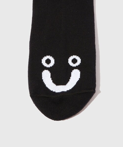 ADAM ET ROPE'（アダムエロペ）の「【POLAR SKATE CO./ポーラー スケートカンパニー】RIB SOCKS HAPPY SAD（ソックス/靴下・メンズ・ブラック/ホワイト・M）」の9枚目の写真