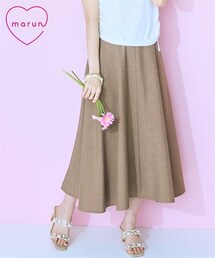 nissen | 大きいサイズ ミディ丈麻調フレアスカート marun(スカート)