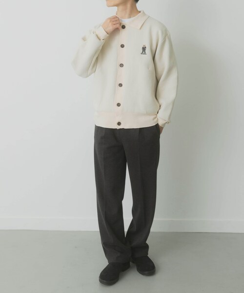 ITEMS URBANRESEARCH（アイテムズ アーバンリサーチ）の「Teddy Bear Wフェイスニットシャツカーディガン（カーディガン/ボレロ・メンズ・OFF/NVY/MOC・M/L）」の9枚目の写真