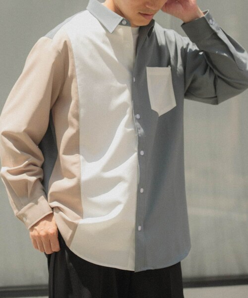 ITEMS URBANRESEARCH（アイテムズ アーバンリサーチ）の「Vertical Switch 長袖シャツ（シャツ/ブラウス・メンズ・BLU/WHT/GRY・M/L）」の18枚目の写真