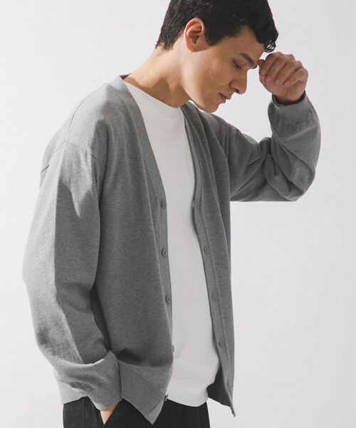 URBAN RESEARCH Sonny Label（アーバンリサーチサニーレーベル）の「強撚コットンニットカーディガン（カーディガン/ボレロ・メンズ・グレー/チャコール/レッド・M/L）」の9枚目の写真