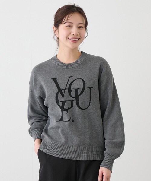 Jayro（ジャイロ）の「ジャガードロゴニットプルオーバー（ニット/セーター・レディース・チャコール/ライトグレー/パープル・F）」の3枚目の写真