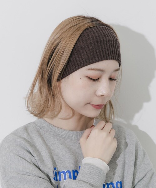 SMELLY（スメリー）の「リブニットワイドヘアバンド（ヘアバンド・レディース・BLK/DBR・-）」の10枚目の写真