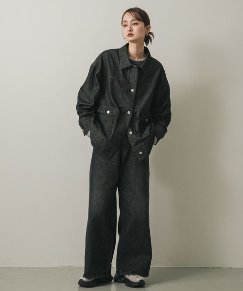 SENSE OF PLACE by URBAN RESEARCH（センスオブプレイスバイアーバンリサーチ）の「ルーズデニムジャケット（デニムジャケット・レディース・BLACK/ONE WASH・one）」の7枚目の写真