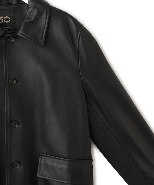 ADAM ET ROPE'(アダムエロペ)の「【CINQUANTA for ADAM ET ROPE'】別注 Leather Car Coat(ステンカラーコート・レディース・ブラック・F)」の11枚目の写真