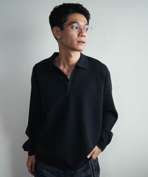 URBAN RESEARCH DOORS（アーバンリサーチドアーズ）の「『XLサイズ/WEB限定/仁村紗和さん着用』『UR TECH 200日ニット』 ポロシャツ（ポロシャツ・メンズ・L/GRY/BROWN/BLACK/BLUE GREEN・M/L/XL）」の10枚目の写真