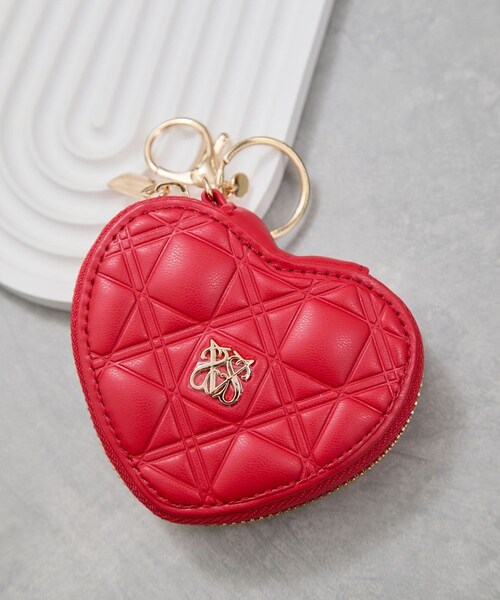 VIS（ビス）の「ハートキルティングポーチチャーム（キーホルダー・レディース・ブラック/レッド/ピンク・F）」の9枚目の写真