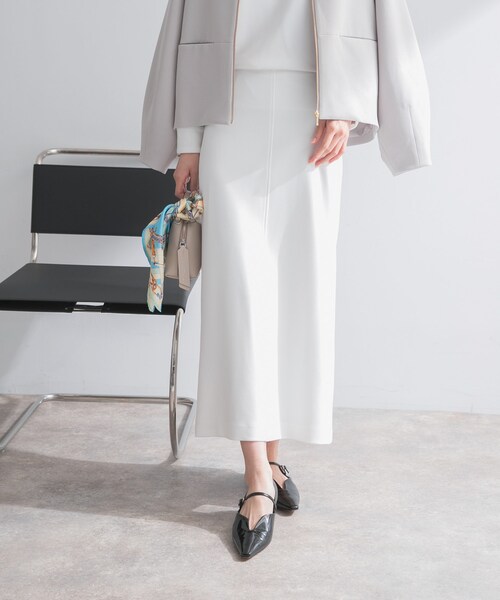 URBAN RESEARCH ROSSO（アーバンリサーチロッソ）の「ストレッチジョーゼットスカート（スカート・レディース・WHITE/GREIGE/NAVY・Free）」の4枚目の写真