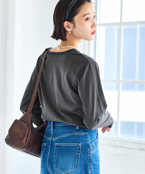 VIS（ビス）の「フォト＆ロゴアソートロングスリーブTシャツ（Tシャツ/カットソー・レディース・チャコール/ホワイト/ホワイト系/キナリ・F）」の16枚目の写真