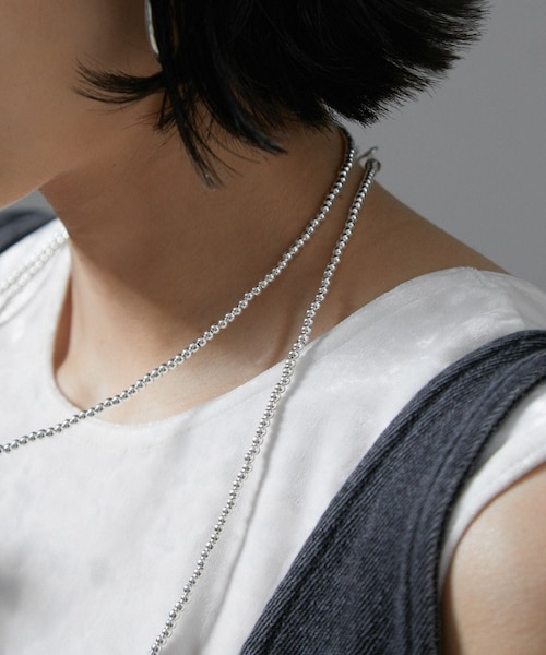 ADAM ET ROPE'（アダムエロペ）の「【ERICKA NICOLAS BEGAY】ナバホパールネックレス3mm/120cm（ネックレス・レディース・シルバー・F）」の8枚目の写真