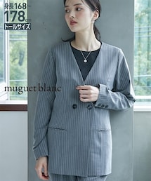 slattgir | 高身長　カラーレスダブルブレストジャケット（セットアップ対応）（トールサイズ）muguet blanc(カバーオール)