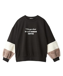 QUNTSTYLE | 裏起毛　袖ファー切替トレーナー（女の子）(スウェット)