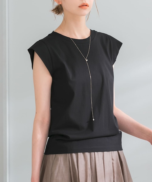 URBAN RESEARCH ROSSO（アーバンリサーチロッソ）の「フレンチTシャツ（Tシャツ/カットソー・レディース・BROWN/OFFWHITE/CHARCOAL/BLACK/TURQUOISE/PINK・FREE）」の2枚目の写真