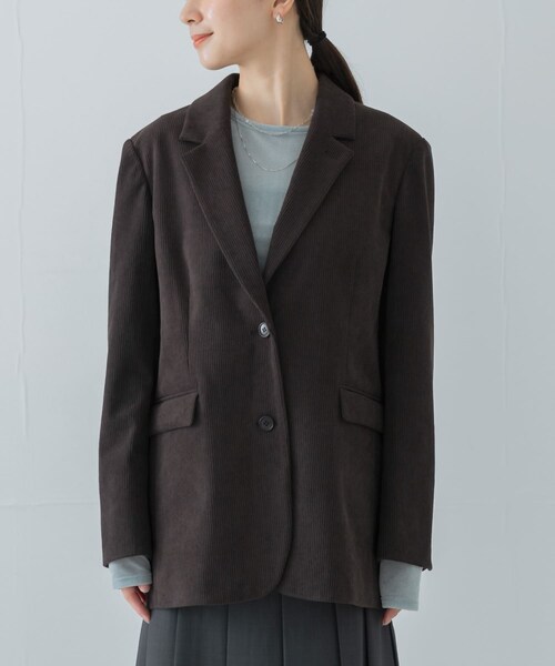 URBAN RESEARCH(アーバンリサーチ)の「トリコットコーデュロイジャケット(テーラードジャケット・レディース・BROWN/OFF WHITE・FREE)」の22枚目の写真
